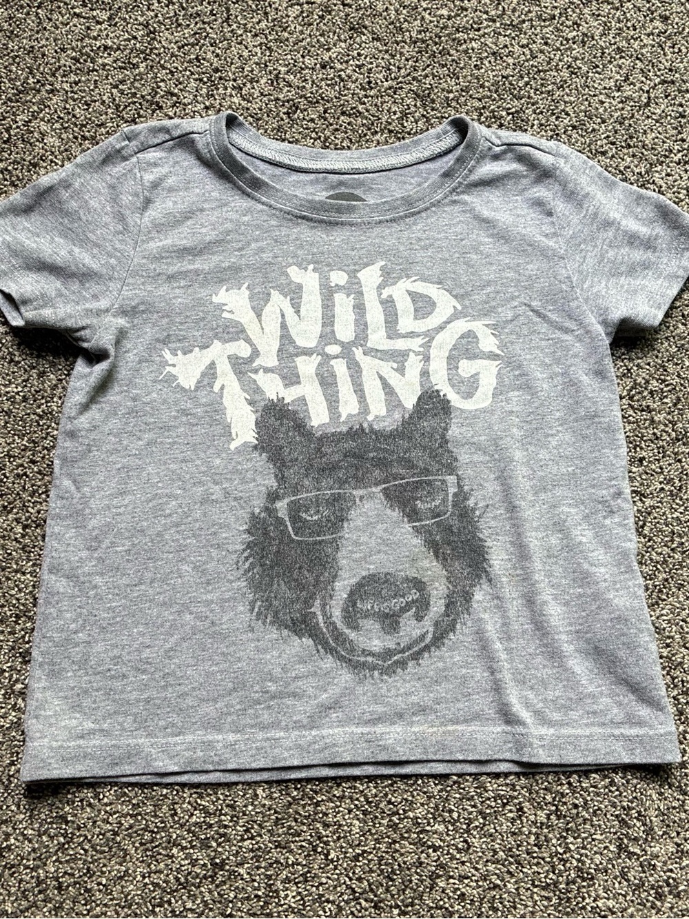 Life is Good Gray/White Wild Thing Bear Toddler Bear Short Sleeve Tee, Size 4T